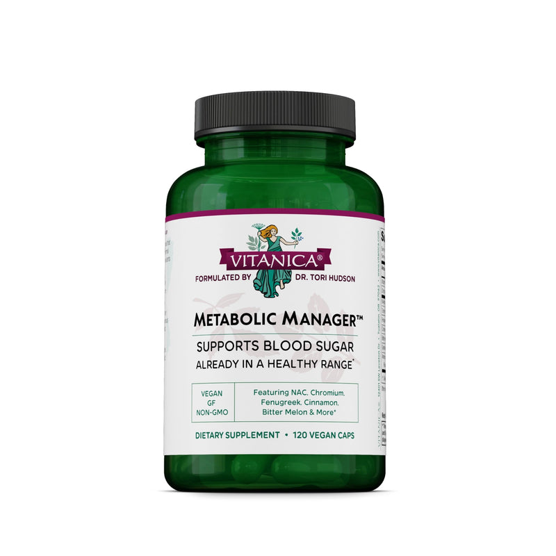 Vitanica Metabolic Manager - Herbal Supplement to Support Healthy Metabolic Response - Dietary Supplement with Vitamin D - Vegan Antioxidant Supplement - 120 Capsules