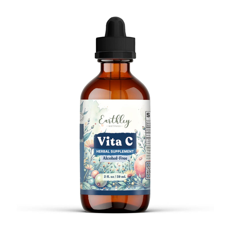 Earthley Wellness Vita-C, A Natural Source of Vitamin C, Whole Food Form of Vitamin C, Extracted from Amla Berries, Orange Peel, and Dandelion Leaf (2oz)