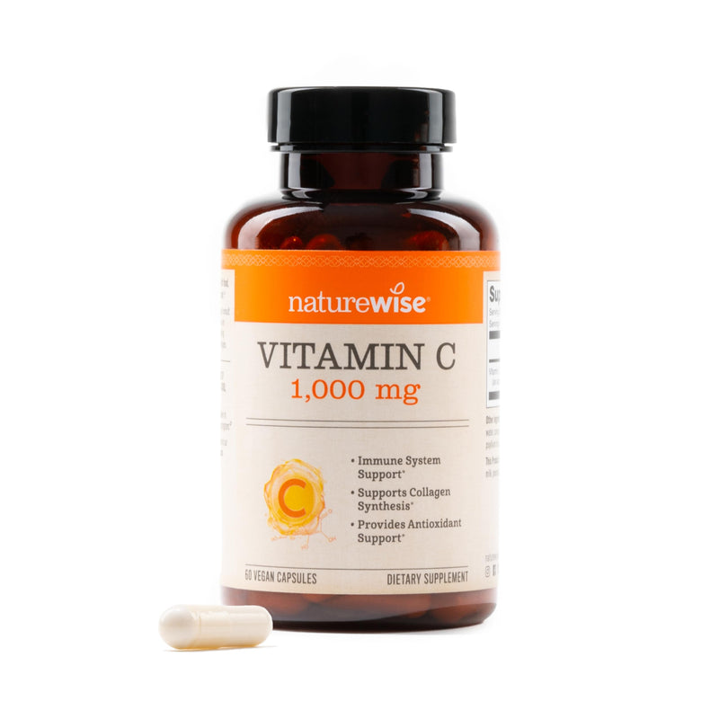 NatureWise Vitamin C 1000mg Capsules - Extra Strength Vegan Vitamin C for Daily Antioxidant & Immune Support - Non-GMO, USA Manufactured - 60 Capsules[60-Day Supply] Unflavored 60 Count (Pack of 1)