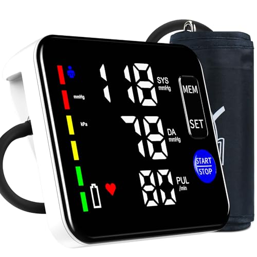 GUAEVER Blood Pressure Monitor Rechargeable Upper Arm, Large Screen, Black