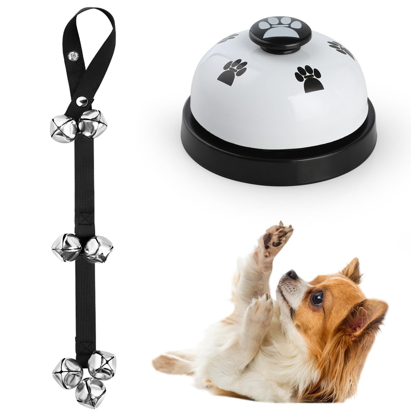 Dog Doorbells (2 Pack), Puppy Door Bell Pet Training Bell for Ring Go Outside Potty Communication Toilet Train Door Knob Adjustable Strap 7 Extra Large Loud Bells Cat Interactive Toys Black - BeesActive Australia