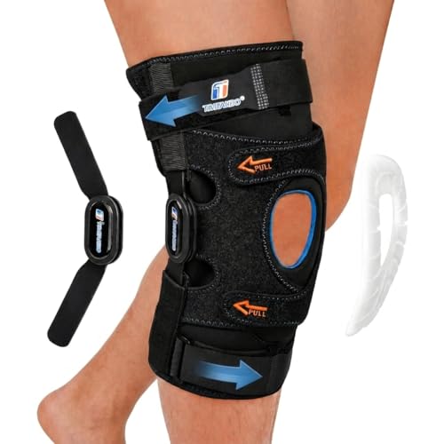 TIMTAKBO Medium Hinged Knee Brace With Side Stabilizers for Men Women Black