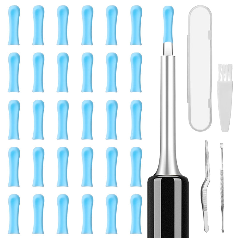 30 PCS Ear Wax Removal Replacement Tips for Ear Camera, Silicone Replacement Tips Ear with Manual Ear Cleaning Tool Set, Ear Spoon Tip Cover Replacement Accessories for Ear Camera Otoscope - BeesActive Australia