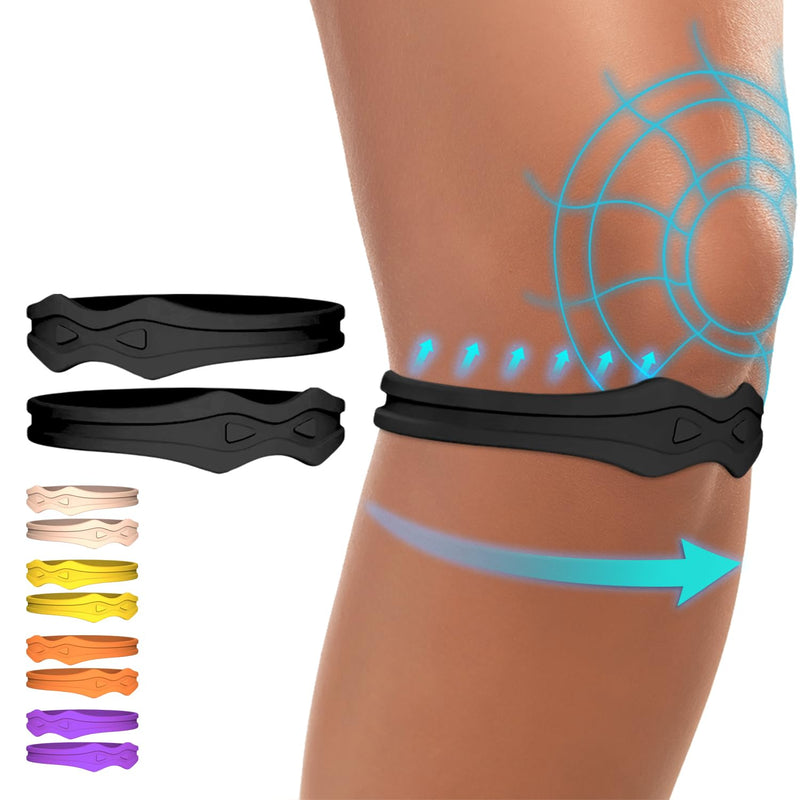 Fit Geno Knee Strap Patella Support: Knee Band for Patellar Tendon Pain Relief - Knee Brace for Tendonitis Jumpers Running Sports Basketball Men Women 2 Packs (Black) Black - BeesActive Australia