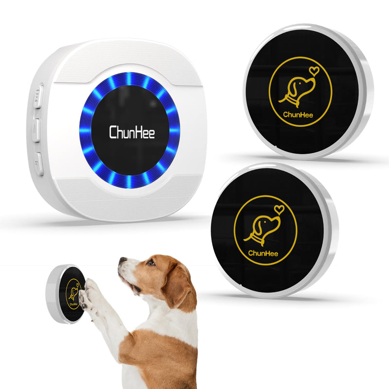 ChunHee Dog Bells to Go Outside,Customized Ringtones Bells for Dog Training to Go Outside,Dog Door Bell for Dogs to Ring to Go Potty,Dog Bells with Adjustable Volume,1 Receiver & 2 Dog Buttons 1 Receiver+2 Touch Button - BeesActive Australia