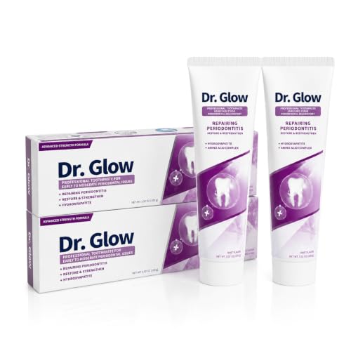 Dr. Glow Toothpaste Gum Repair for Receding Gums, Periodontal Disease, Bad Breath, Gum Regrowth, Loose Tooth Repair - 2 Tubes Pink 3.52 Ounce (Pack of 2)
