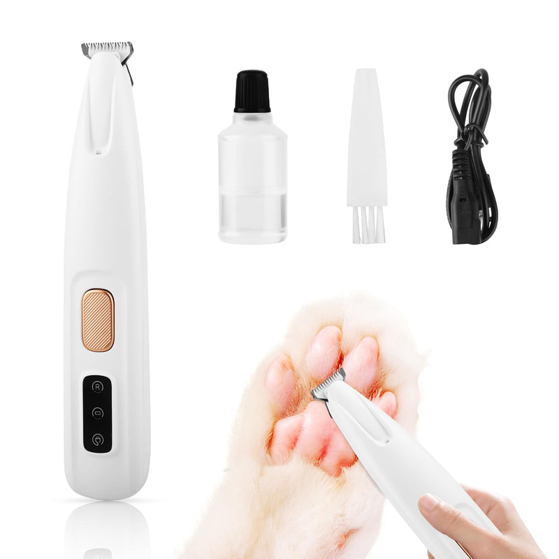 Upgraded Dog Paw Trimmer, Paw Trimmer for Dogs, Rechargeable Pet Shaver with LED Light, Low Noise Pet Hair Clippers for Paws Eyes Ears Face Rump