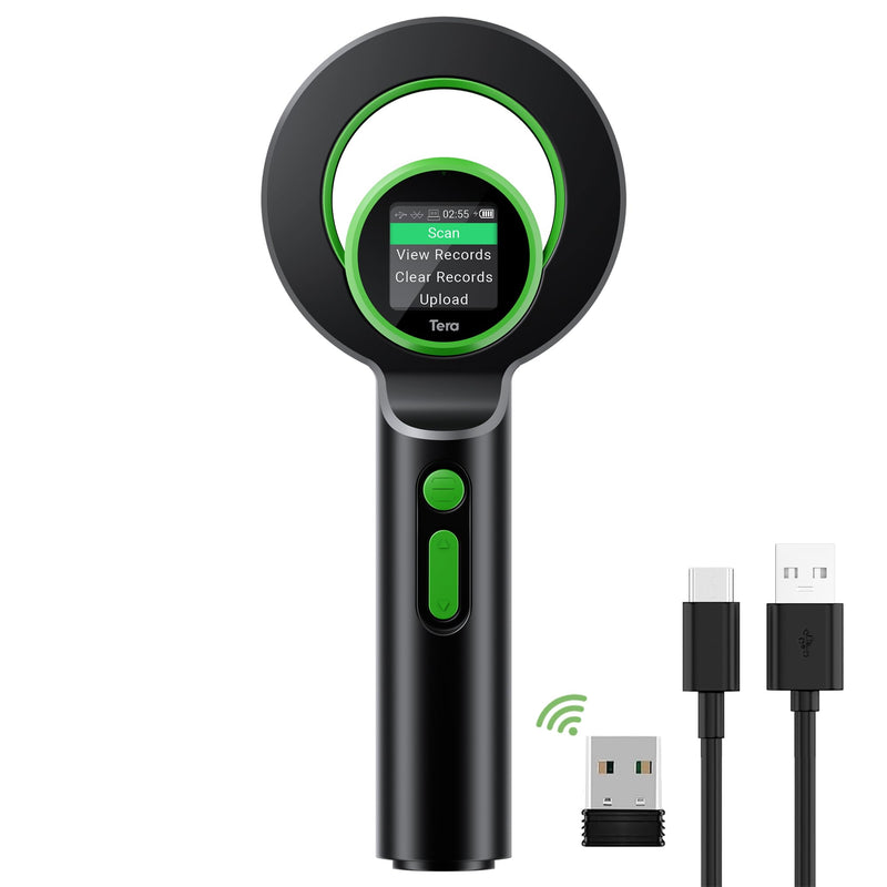 Tera Pet Microchip Scanner Upgrade Large TFT Screen 1800mAh Battery Rechargeable Portable Universal Reader 240 Data Storage for EMID ID64 RFID FDX-B(ISO11784/85) Not for AVID for Dog Management H02 Black-Green - BeesActive Australia