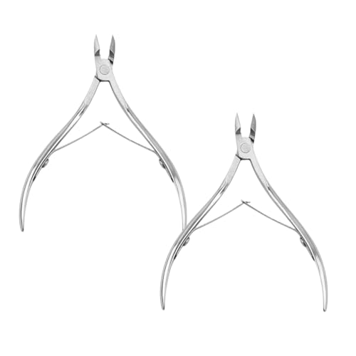 2 Pcs Professional cuticle trimmer, Cuticle Nippers Cuticle Cutter – Stainless Steel Cuticle Nippers with Pointed Blades – Essential Nail Tools for Manicure and Pedicure
