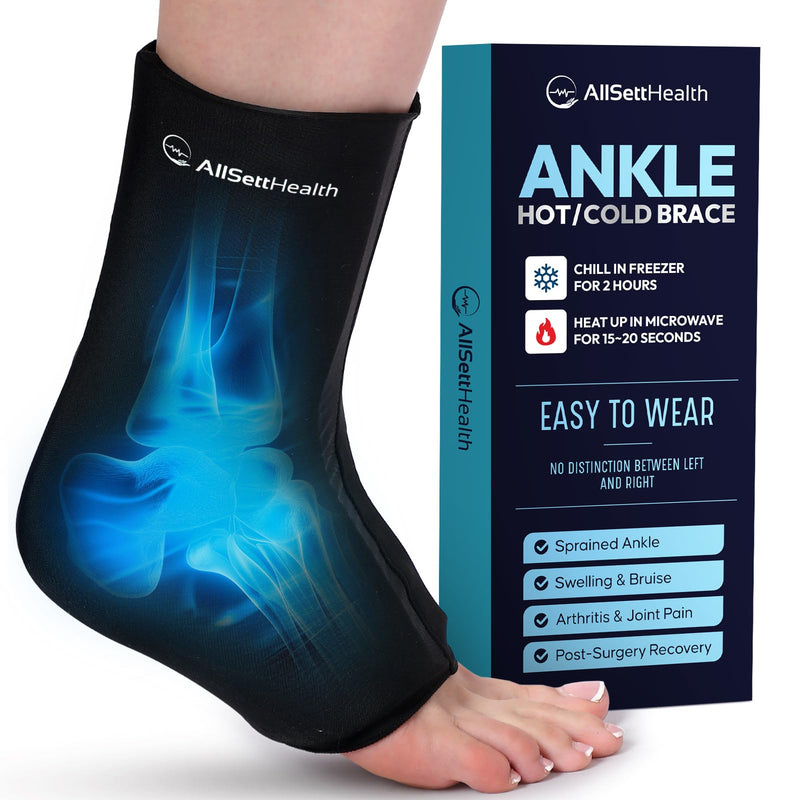 Ankle Ice Pack Wrap for Swelling - Hot/Cold Therapy Ice Wrap for Foot Pain Relief, Heel Pain Relief, Plantar Fasciitis, Achilles Tendonitis Relief, Sprained Ankle Compression, Medium - BeesActive Australia