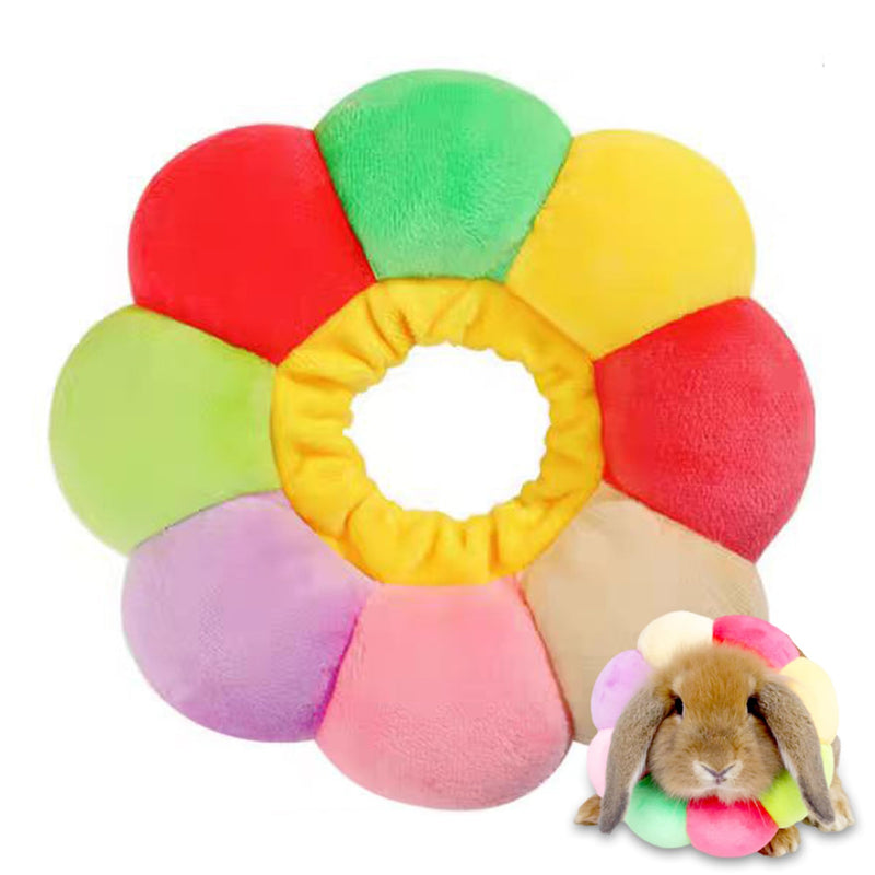 Adjustable Rabbit Cone, E-Collar for Kittens Puppies After Surgery Wound Care, Small Pet Soft Elizabeth Medical Cone Colorful Flower Shaped,(XS) XS - PawsPlanet Australia