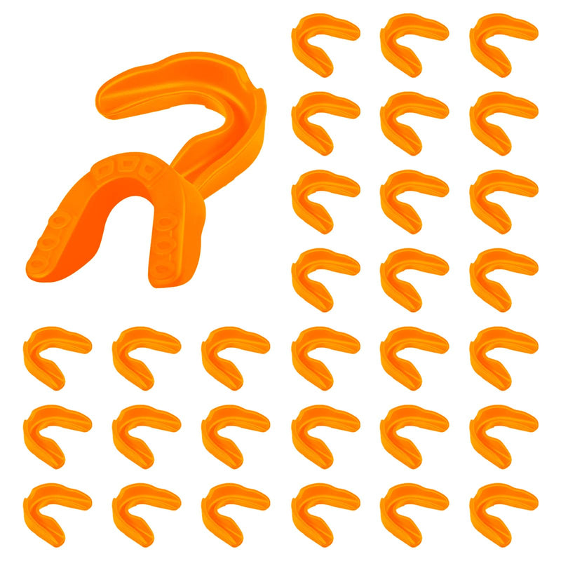 30 Pack Orange Sports Mouth Guards Bulk Silicone Athletic Mouthguard Gum Youth Mouth Guard Teeth Armor for Football Basketball Hockey Karate Lacrosse Boxing Rugby Wrestling Karate Match odorless - BeesActive Australia