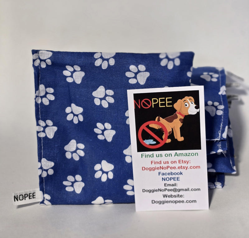 Dog Marking Prevention - Indoor -Permanent - Effective Solution -Stops Dogs from Marking or Peeing - eliminates a Dog's urge to Mark. Put Bag Down and Your Problem is Solved! (Blue (White Paws) - PawsPlanet Australia