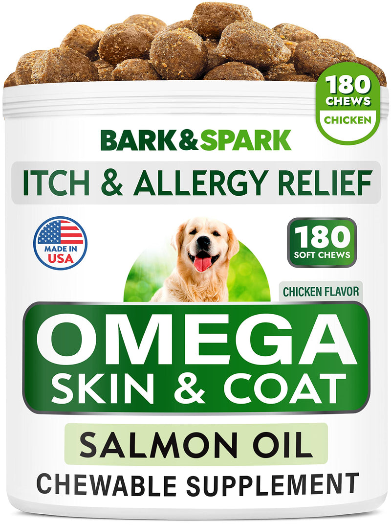 BARK&SPARK Omega 3 for Dogs - 150 Fish Oil Treats for Dogs - Skin and Coat Supplement - EPA & DHA Fatty Acids - Canine Salmon Oil - Anchovy - BeesActive Australia
