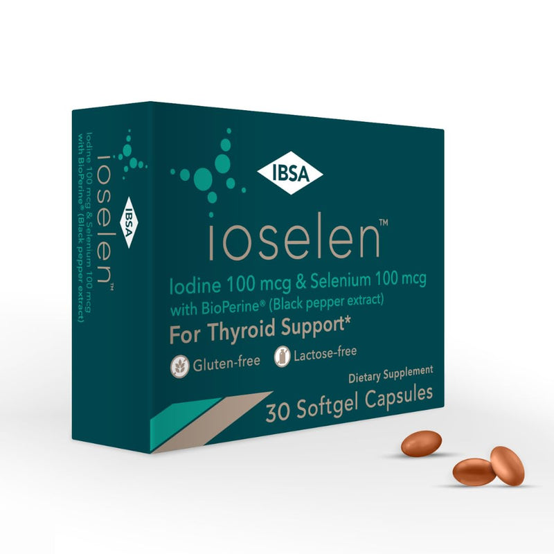 Ioselen - Thyroid Support Supplement ‚Äì 100 mcg Selenium, 100 mcg Iodine, 5mg BioPerine - 30 Soft-Gel Caps for Increased Bioavailability and Absorption - Gluten-Free, Lactose-Free, Sugar-Free, Non-GMO - BeesActive Australia