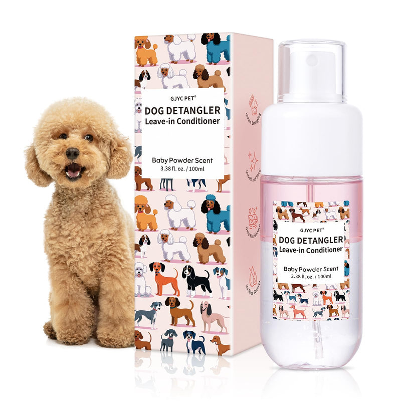 Dog Detangler & Dematting Spray - Leave-in Formula, Baby Powder Scent | Infused with Coconut Oil, Jojoba Oil, and Squalane for Easy, Tangle-Free Grooming - 3.38 fl. oz - BeesActive Australia