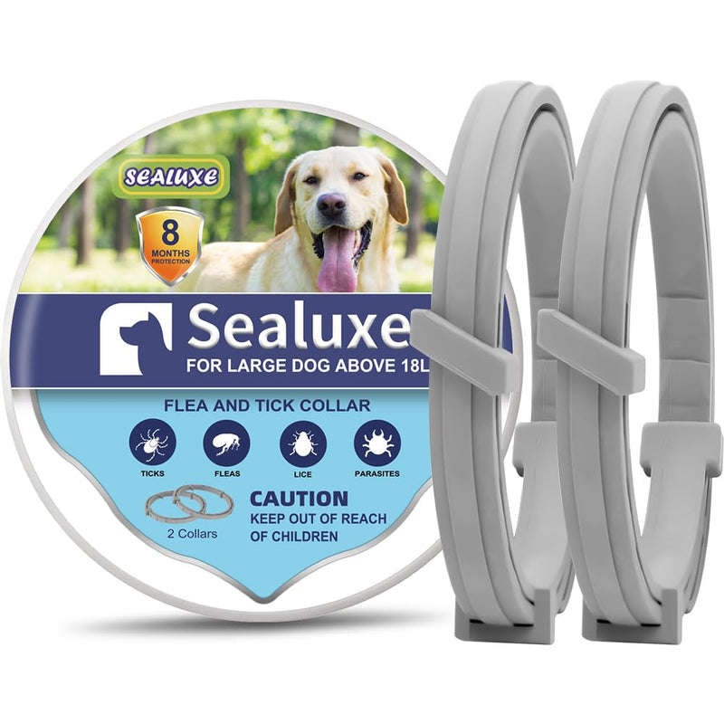 JOBUIZ Flea Collar for Dogs, Flea and Tick Collar for Dogs, 8-Month Long Lasting Protection for Large Dogs, Safe Natural Ingredients Flea Prevention for Dogs, Dog Flea & Tick Control (2 Collars) - BeesActive Australia
