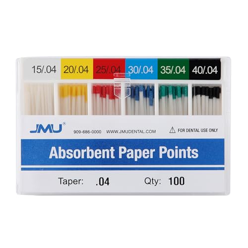 JMU Absorbent Paper Points .04 Taper #15-40 Assorted 100 Pcs/Pack