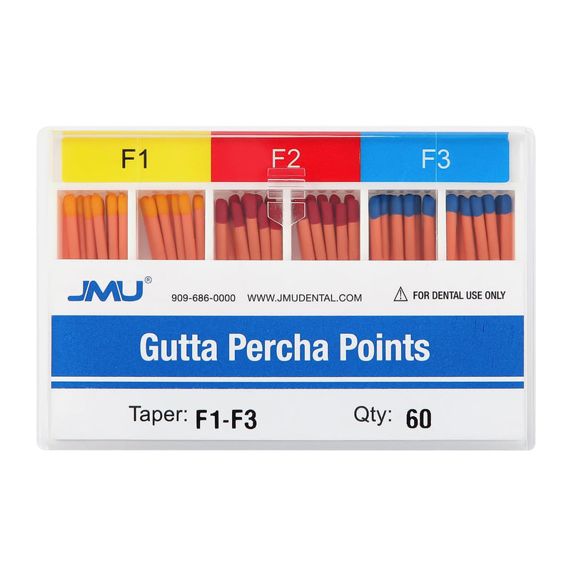 JMU Dental Gutta Percha Points #F1-F3 Assorted 60 Pcs/Pack 1