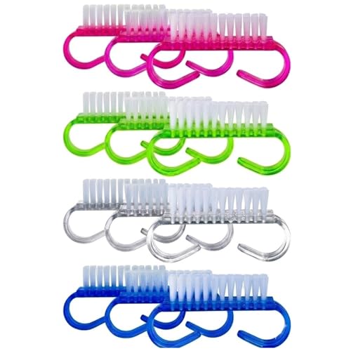 12 Pcs Nail brush,Nail brush for cleaning fingernails Men Women,Nail brushes for Toes,Easy use fingernail brush,Nail scrubber brush for Travel,Nail cleaning brush kids