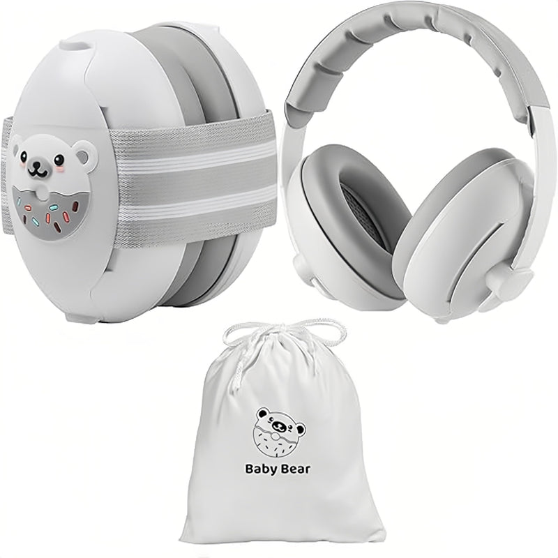 BOENFU Noise Cancelling Headphones for Babies and Toddlers up to 48 Months, 2 in 1 Adjustable Ear Muffs Noise Protection White - BeesActive Australia