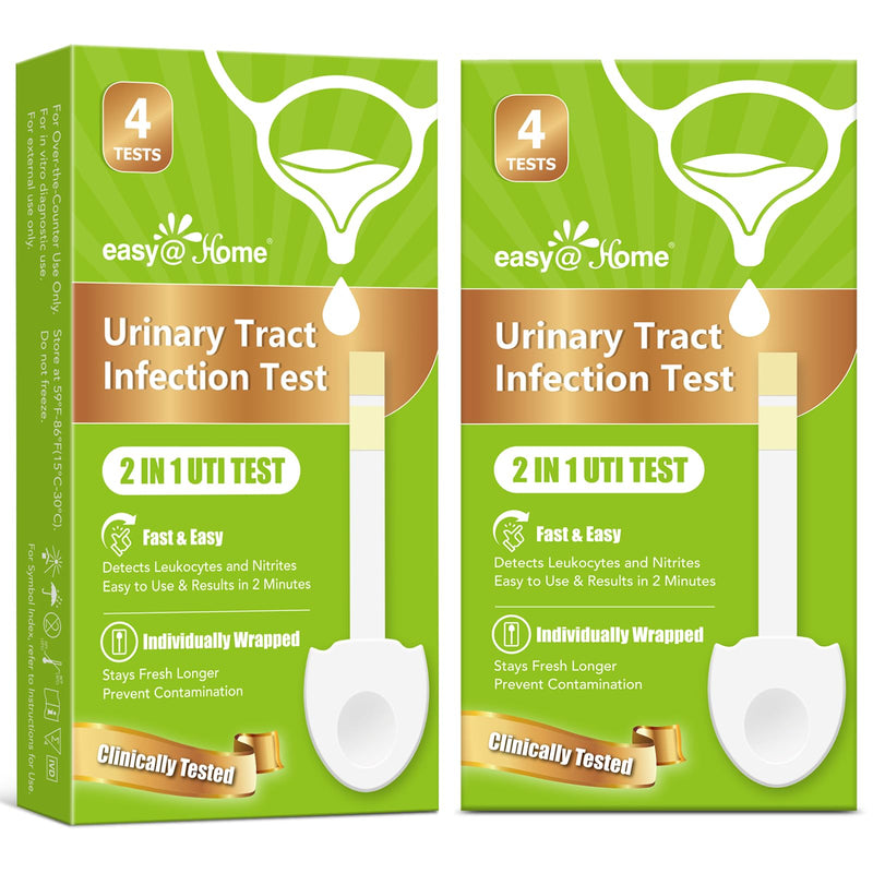 Easy@Home UTI Test Strip for Women - Urinary Tract Infection Test Home Testing Kit Detection of Leukocytes and Nitrite Over The Counter (OTC) USE UTI-EZU-102:8 (Pack of 8)