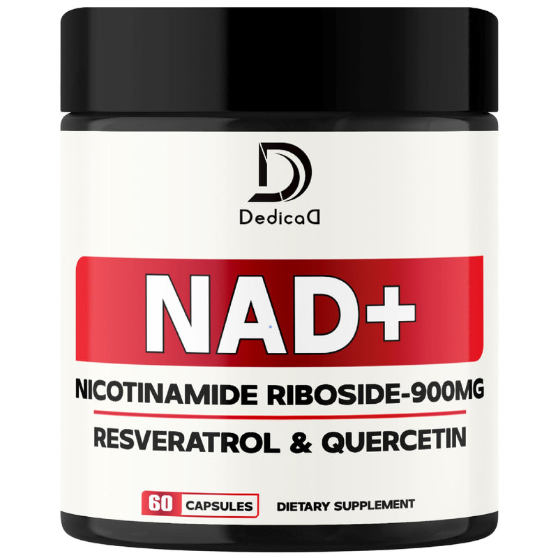 DEDICAD NAD Supplement with Nicotinamide Riboside, Trans-Resveratrol, Quercetin - Cellular Energy & Repair, Vitality, Healthy Aging - 60 Count 60 Count (Pack of 1)