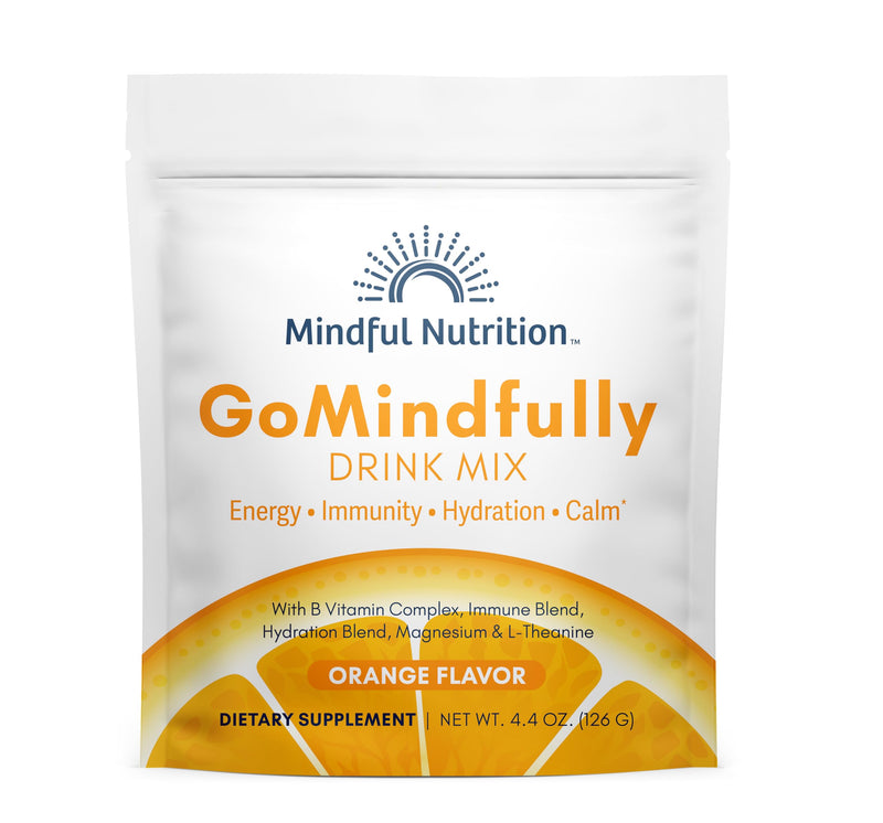 GoMindfully Orange Super Calm Magnesium Powder Drink Mix for Hydration, Recovery, Immunity and Energy with Trace Minerals, Essential Vitamins, L-Theanine and B Vitamin Complex 4.4 Ounce (Pack of 1)