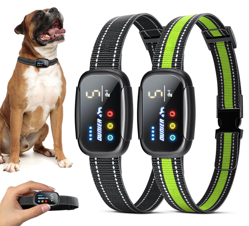 Dog Bark Collar 2 Pack, Rechargeable Smart Bark Collar for Large Medium Small Dogs 10-150lbs with Barking Count Record, Anti Barking Training Collar with 5 Adjustable Sensitivity Beep Vibration Shock - BeesActive Australia