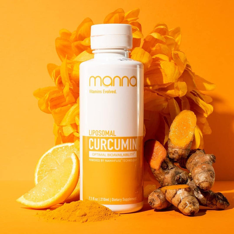 Manna Vitamins Evolved Liposomal Liquid Curcumin for Advanced Absorption Best Turmeric Supplement for Daily Joint & Immune Health Support - Vegan, Non-GMO, 95% Curcuminoids (1 Pack) Tangy Tangerine 7.6 Fl Oz (Pack of 1) - BeesActive Australia