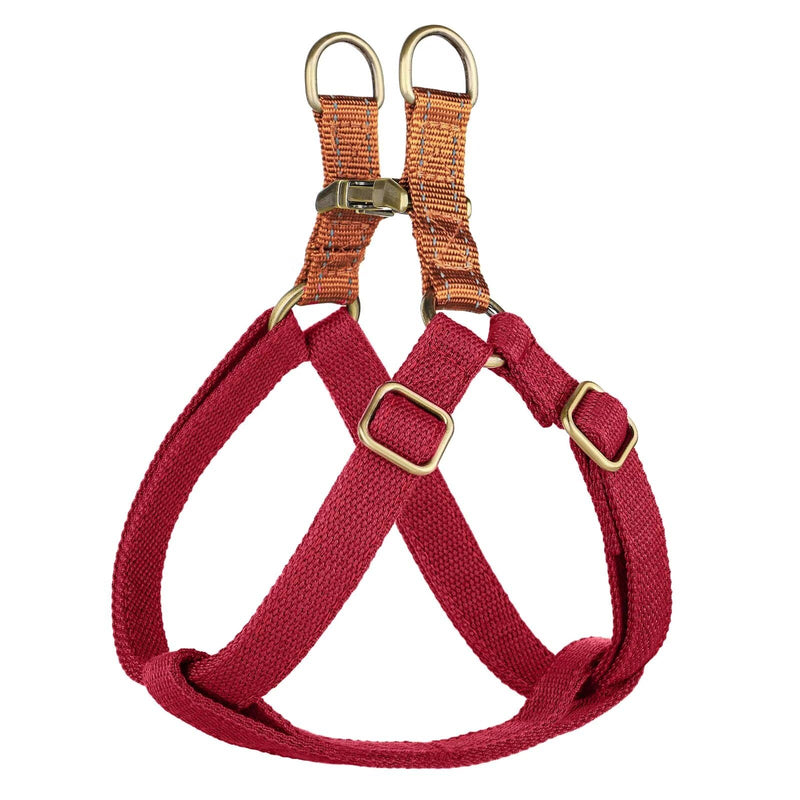 Didog Step in Dog Harness with Metal Buckles, Freedom Nylon Dog Halter Vests for Small Dogs Easy Walking Training(S:Chest 13-22", Red) S(7-18lb) - BeesActive Australia