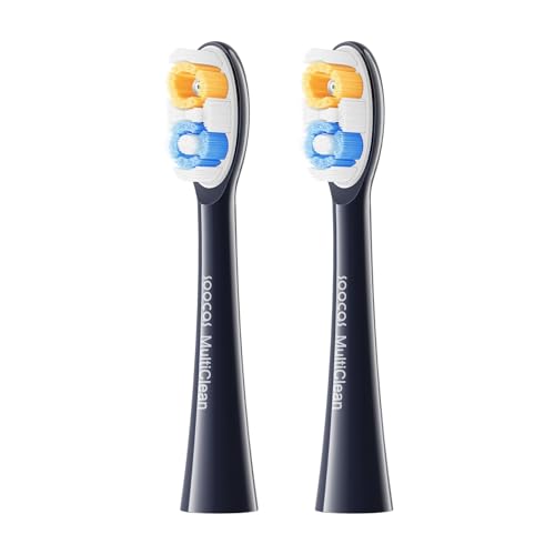 Soocas Multiclean Classic Clean Electric Toothbrush Replacement Heads, Compatible with Both NEOS II and NEOS II Ultra, 2 Brush Heads, Medium Bristles, Dark Violet Classic Clean - Dark Violet