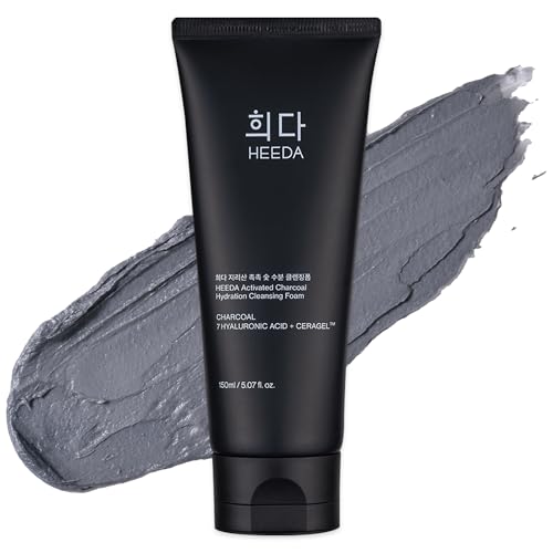 Korean Charcoal Cleansing Foam, Hydrating Deep Pore Face Wash