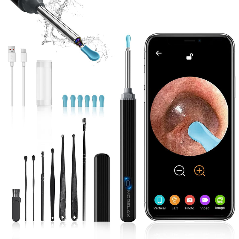 Ear Wax Removal - Earwax Remover Tool with 8 Pcs Ear Set - Ear Canal Cleaner with 1080P Camera - Ear Cleaning Kit with 6 Ear Scoops - Ear Wax Cleaner with Camera-Otoscope Ear Pick for iOS & Android - BeesActive Australia