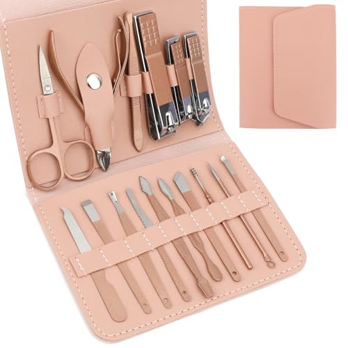 Nail Clipper Set 16 in 1,Valentines Day Gifts for Him,Manicure Kit,Nail Clipping Tools Portable Travel Grooming Kit,Stocking Stuffers for Adults Under 10 Dollars for Men Women Classic1