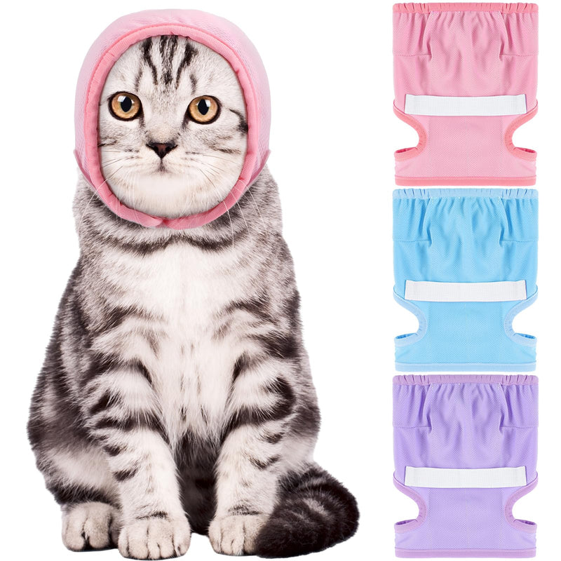 3 Pieces Cat Ear Covers Anxiety Relief Dog Calming Hood Stretchy Pet Snood Cats Ear Neck Scarf Wrap Dogs Pets for Grooming Bath Drying Noise Protection Winter Warm - BeesActive Australia