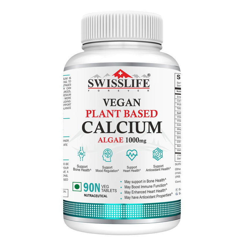 Vegan Plant Based Calcium 90 Tablets | Multivitamins | Dietary Tablets with Mineral and Vitamins Help in Bone Health, Muscle Health, Heart Health for Men & Women