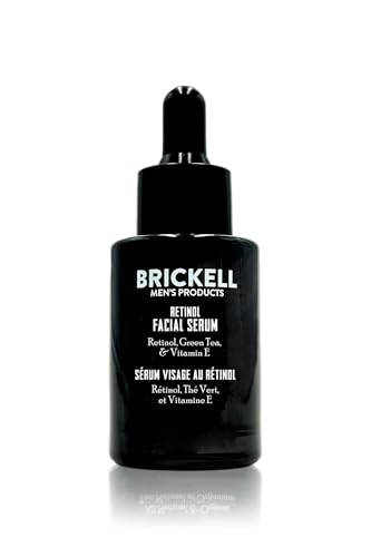 Brickell Men's Retinol Skin Care Serum Treatment For Firming Face Lines & Eye Wrinkles, Deep Hydrating Facial Serum For Anti-Aging, With Retinol, Aloe, and Vitamin E, Fragrance Free, 1 Ounce