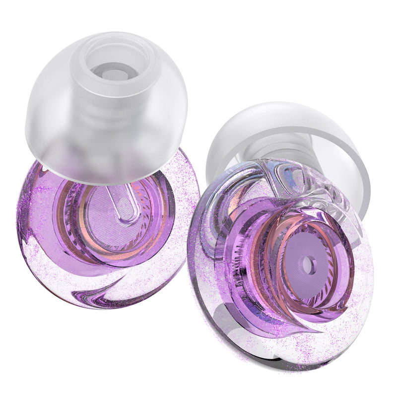 Ear Plugs for Concerts, 2 Pack High Fidelity Ear Plugs, Reusable Silicone Earplugs for Concert, Rave, Work, Musicians, 5 Pair Ear Tips in S/M/L, 18-25 dB Concert Ear Plugs for Noise Cancelling(Purple) Purple - BeesActive Australia
