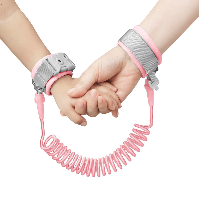 PandaEar Anti Lost Wrist Link, Toddler Harness Walking Leash Safety Child Wristband Leashes for Babies Kids -Pink