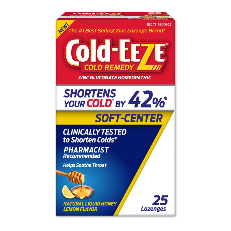 Cold-Eeze Soft-Center Liquid Honey Zinc Lozenges, Homeopathic Cold Remedy, Reduces Duration of The Common Cold, Sore Throat, Cough, Congestion and Post Nasal Drop, 25 Count - BeesActive Australia