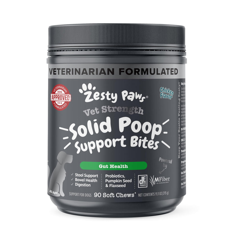 Zesty Paws Solid Poop Support Bites - Dog Stool Hardener - Pumpkin for Dogs with Prebiotics & Probiotics - Veterinarian Formulated Soft Chews - for Diarrhea Relief - 90 Ct - PawsPlanet Australia