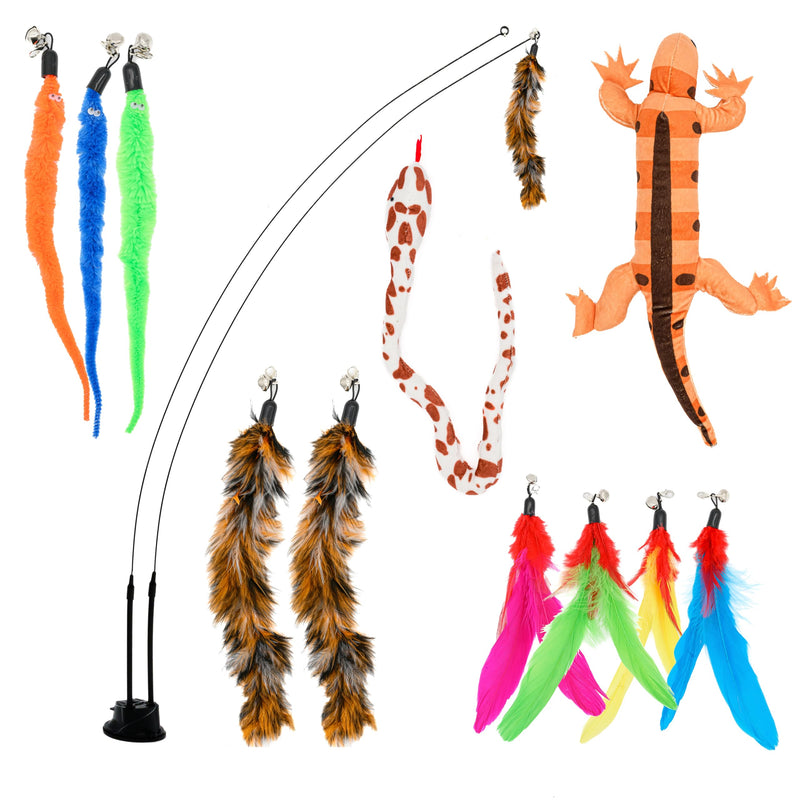 Interactive Cat Toys For Indoor Cats Cat Chew Toy Catnip Toys For Cats Suction Cup Cat Toys For Indoor Cats Cat Wand Toys For Indoor Cats Cat Toys Wand Feather Wand Cat Toy Cat Nip Toys Cat Kitten Bundle 9 - BeesActive Australia