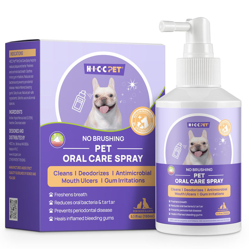 Oral Care Spray for Dogs and Cats, Anti Inflammatory Pet Breath Dental Care Spray, Dog Gingivitis Treatment, Fight Bad Breath Caused by Plaque and Gum Redness, Dog Tooth Brushing Kit, 5.1 Fl Oz - PawsPlanet Australia