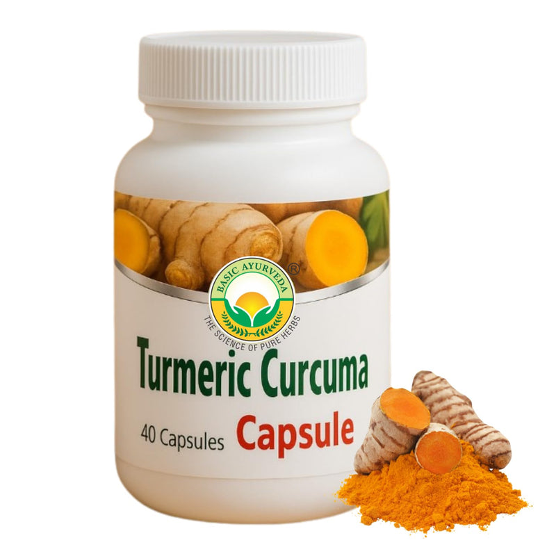 BASIC AYURVEDA Turmeric Curcuma Supplement - 460MG+ | 40 Capsules