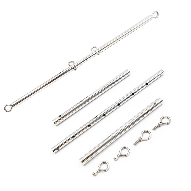 Stainless Steel Silver Adjustable Pilates Bar Set Sports Aid Training Fitness Gear (Silver A) Silver a