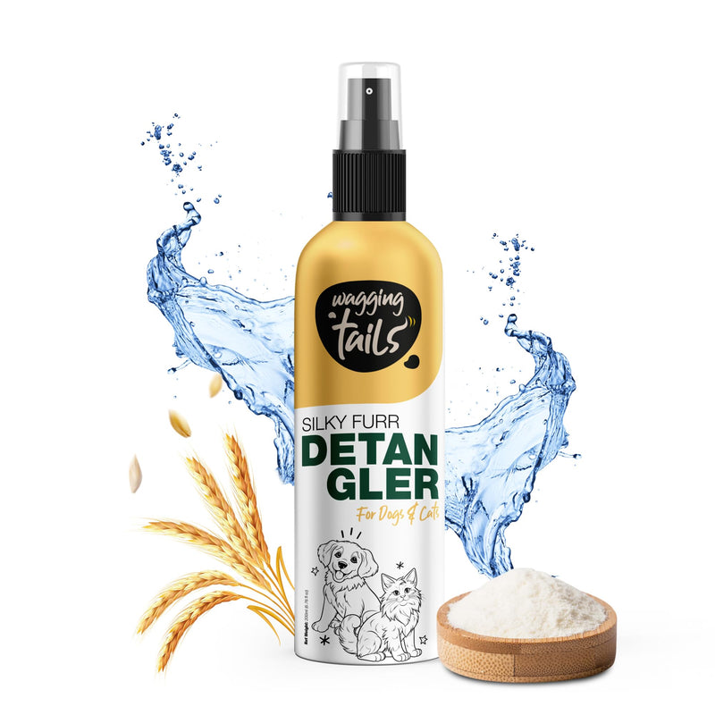 Wagging Tails 4-in-1 Silky Furr Detangler, 6.76 fl oz for Dogs & Cats | Gentle Dematting Grooming Formula | Reduces Discomfort & Prevents Hair Breakage | Maintains Coat Health & Improves Appearance - BeesActive Australia
