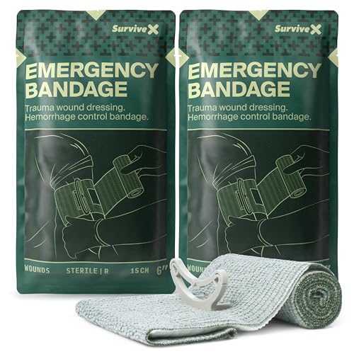 SurviveX Israeli Pressure Bandage 6" - Emergency Trauma Dressing, 2-Pack 2 Pack 6in