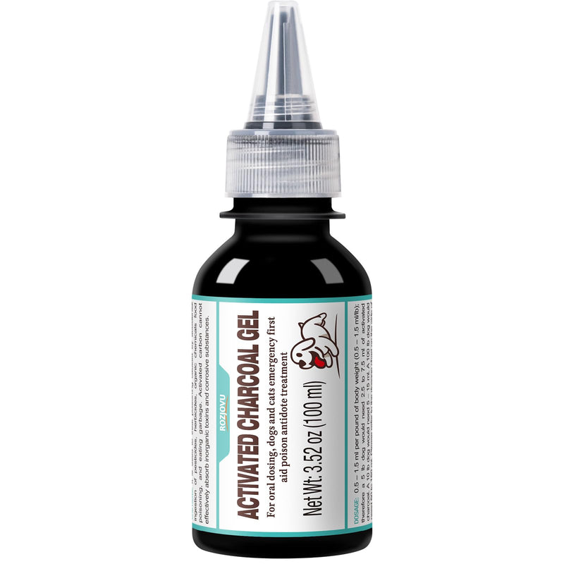 100 ml Activated Charcoal Gel for Dogs for Poisoning, Dog First Aid Activated Charcoal, Ready Rescue for Dogs, Quickly Absorbs Toxins, Supports Diarrhea & Gas Relief - PawsPlanet Australia