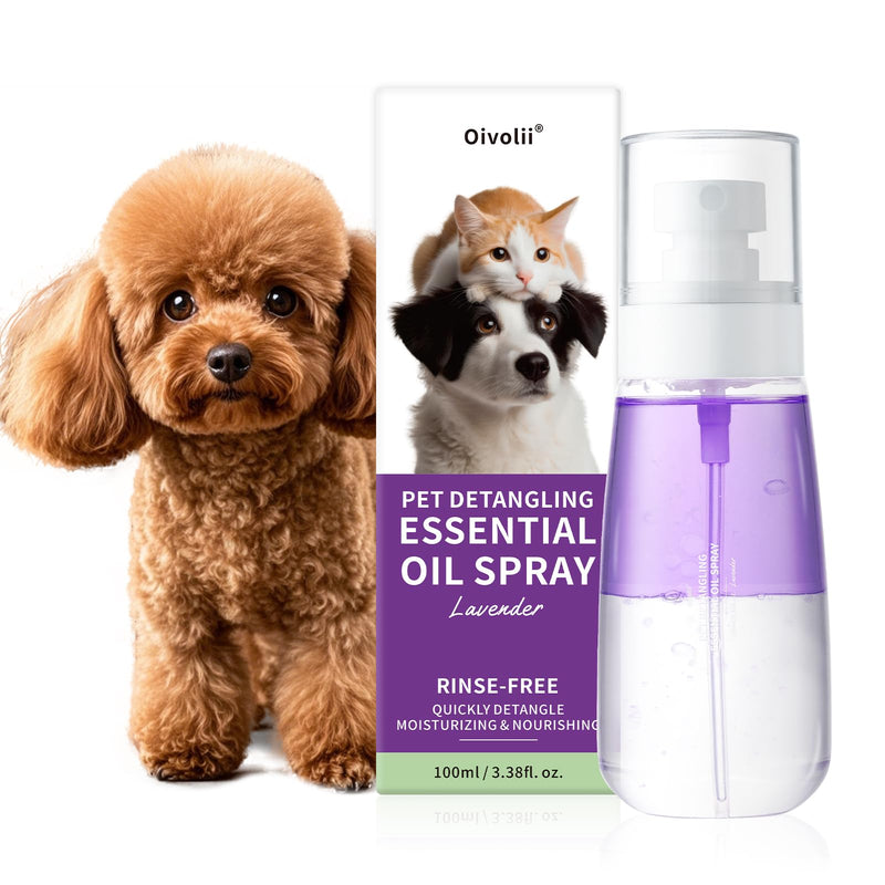 Pet Detangler Spray - Leave in Conditioner for Dogs & Cats -Tangle Remover Perfect for Doodles Shines Reduces Shedding Moisturizing with Coconut Oil, Jojoba Oil Lavender Scent 3.38fl - BeesActive Australia